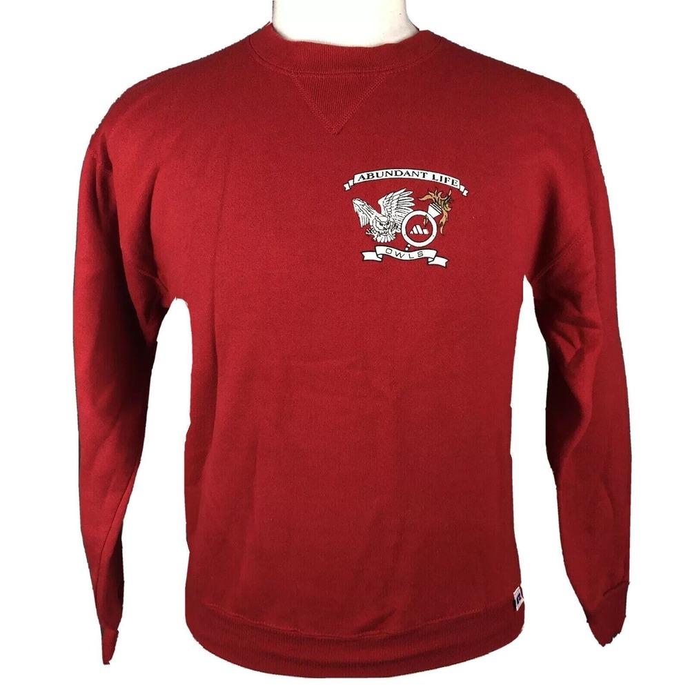 Abundant Life Owls‎ Vintage 90s Sweatshirt Youth XL Sherwood Arkansas By Russell